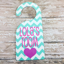 Load image into Gallery viewer, Chevron Girl's room door hanger