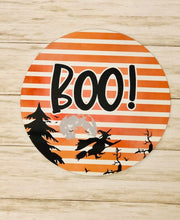 Load image into Gallery viewer, Striped Boo Halloween Door/Wreath Sign