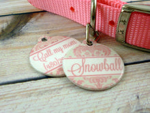 Load image into Gallery viewer, Pink Damask Cat/Dog Tag