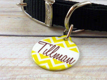 Load image into Gallery viewer, Yellow Chevron Dog/Cat Tag
