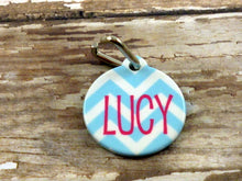 Load image into Gallery viewer, Blue Chevron Pet tag
