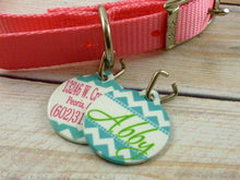 Load image into Gallery viewer, Teal Chevron Pet ID