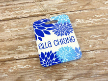Load image into Gallery viewer, Blue Floral Bag Tag