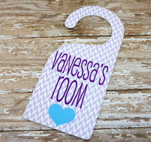 Load image into Gallery viewer, Girls Herringbone Room Door Hanger