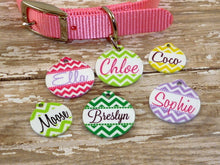 Load image into Gallery viewer, Teal Chevron Pet ID tag