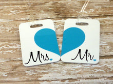 Load image into Gallery viewer, Gray Mr. and Mrs. Luggage Tags