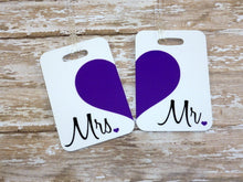 Load image into Gallery viewer, Gray Mr. and Mrs. Luggage Tags