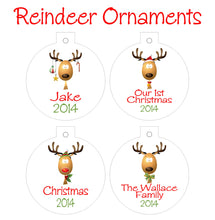 Load image into Gallery viewer, Personalized Reindeer Ornament
