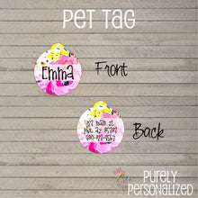 Load image into Gallery viewer, Pink Watercolor Floral Pet Tag
