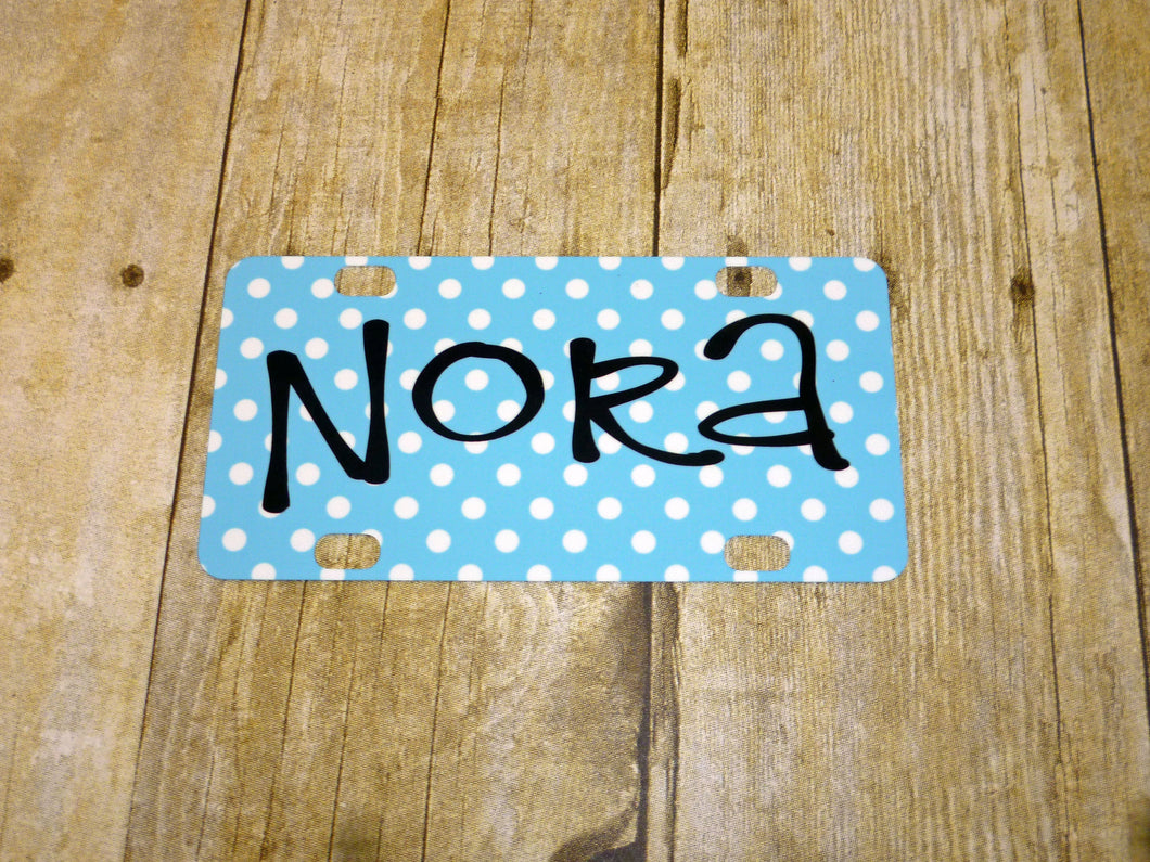 Polka Dot Personalized Mini License Plate