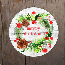 Load image into Gallery viewer, Merry Christmas Floral Wreath Door/Wreath Sign
