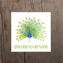 Load image into Gallery viewer, Welcome to Our Home Peacock Door/Wreath Sign
