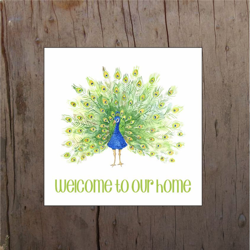 Welcome to Our Home Peacock Door/Wreath Sign