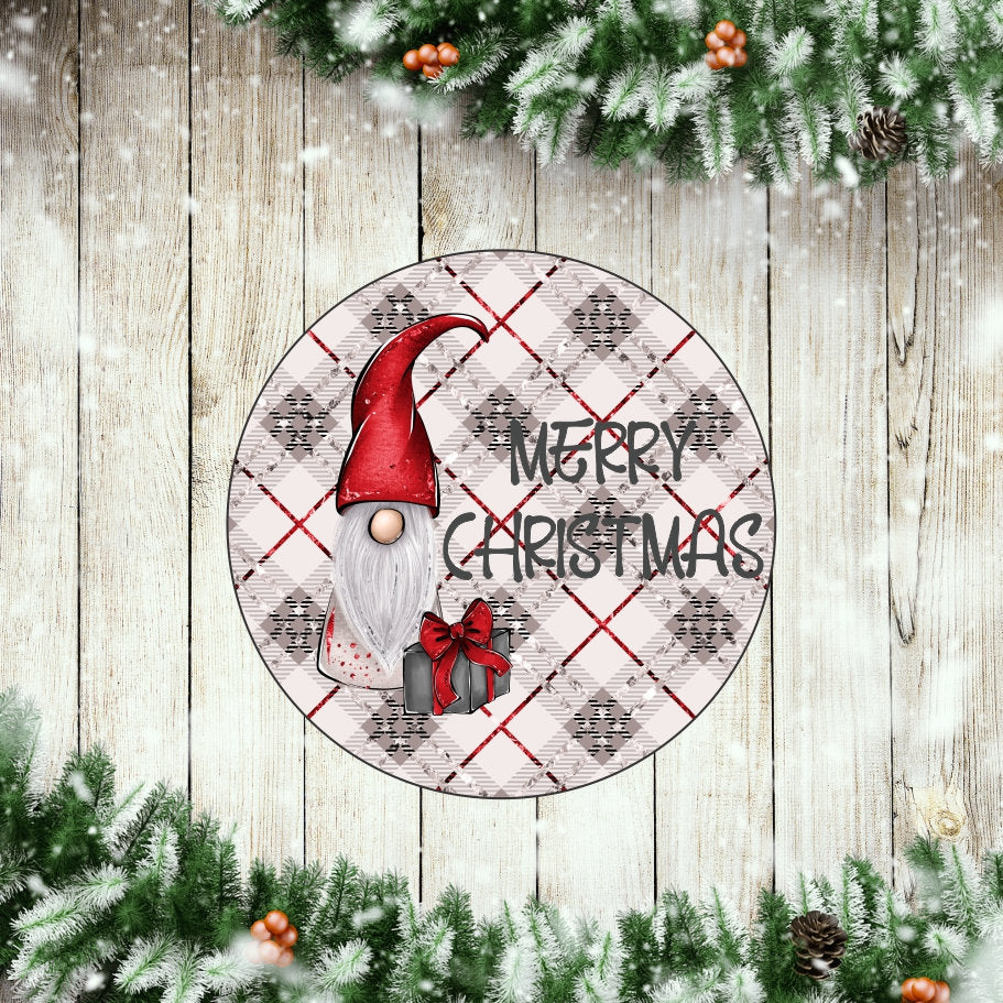 Plaid Gnome Door/Wreath Sign