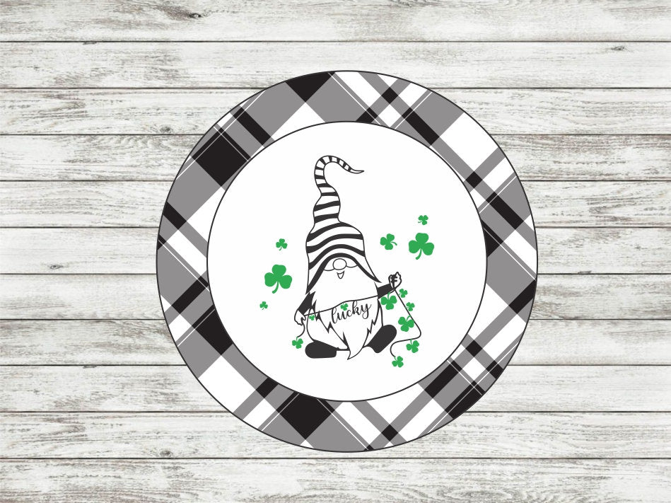 Plaid Gnome Door/Wreath Sign