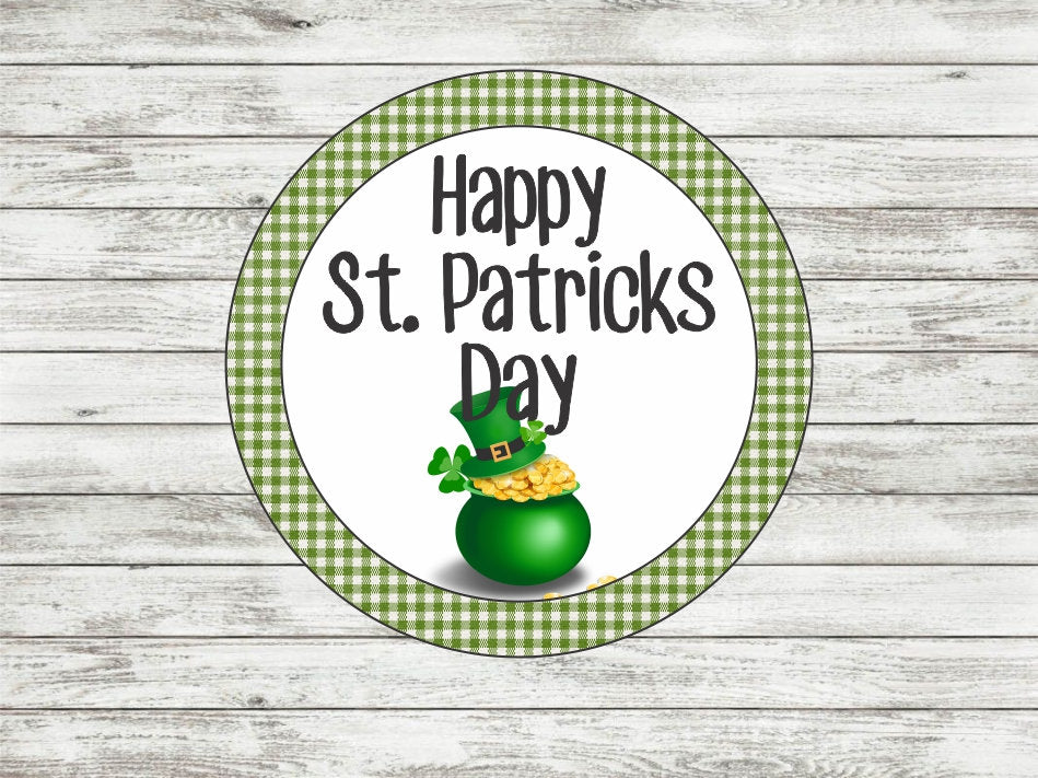 Plaid Pot of Gold Door/Wreath Sign