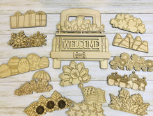 Load image into Gallery viewer, DIY Wood Vintage Truck door hanger with seasonal inserts HALF SET
