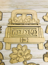 Load image into Gallery viewer, DIY Wood Vintage Truck door hanger with seasonal inserts HALF SET
