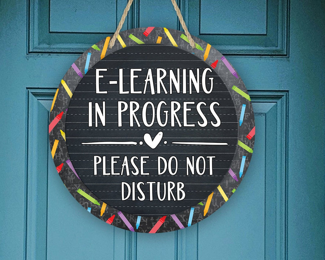 Crayon E Learning in Progress Sign