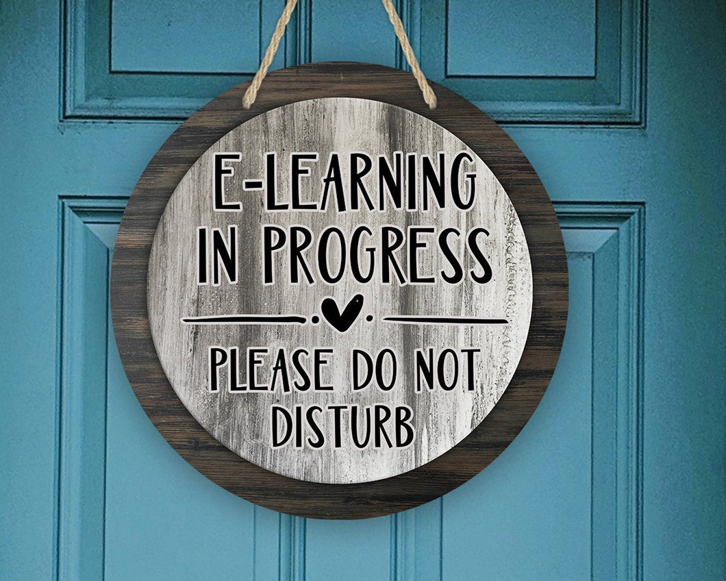 Homeschool E Learning in Progress Sign