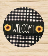 Load image into Gallery viewer, Welcome Buffalo Plaid Door/Wreath Sign
