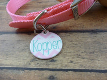 Load image into Gallery viewer, Light Pink Chevron Personalized Pet tag
