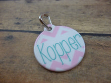 Load image into Gallery viewer, Light Pink Chevron Personalized Pet tag
