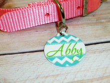 Load image into Gallery viewer, Teal Chevron Pet ID
