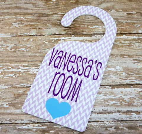 Girls Herringbone Room Door Hanger