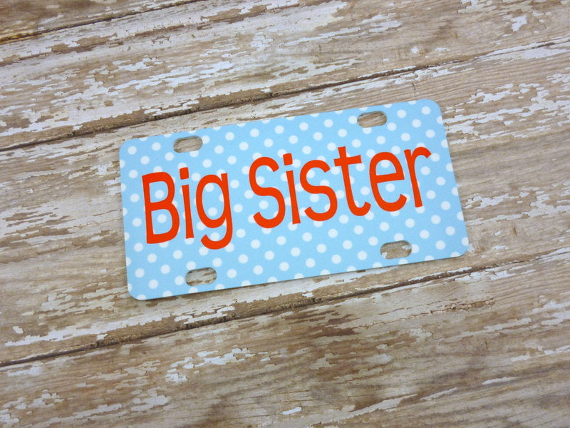 Blue Polka Dot Mini License Plate