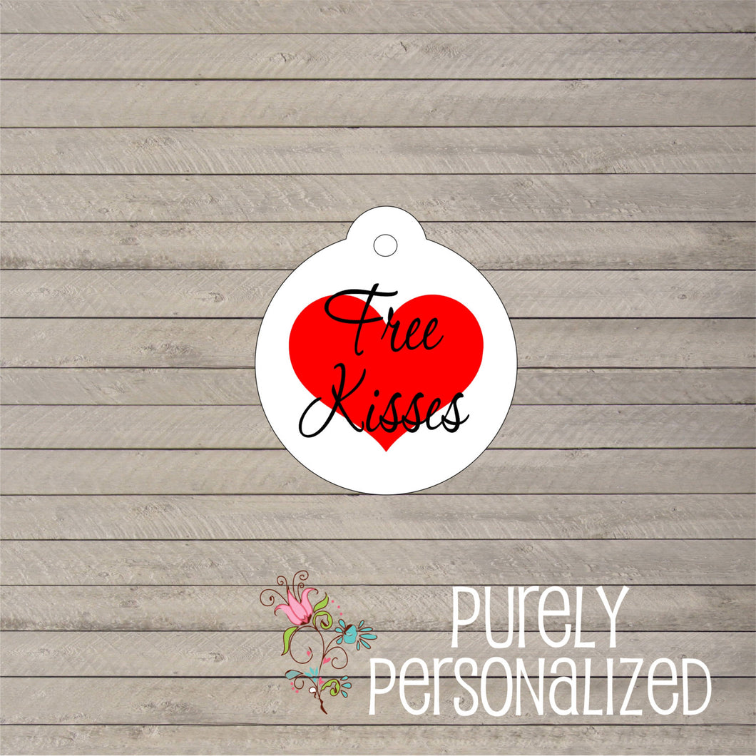 Free Kisses Heart Pet Tag