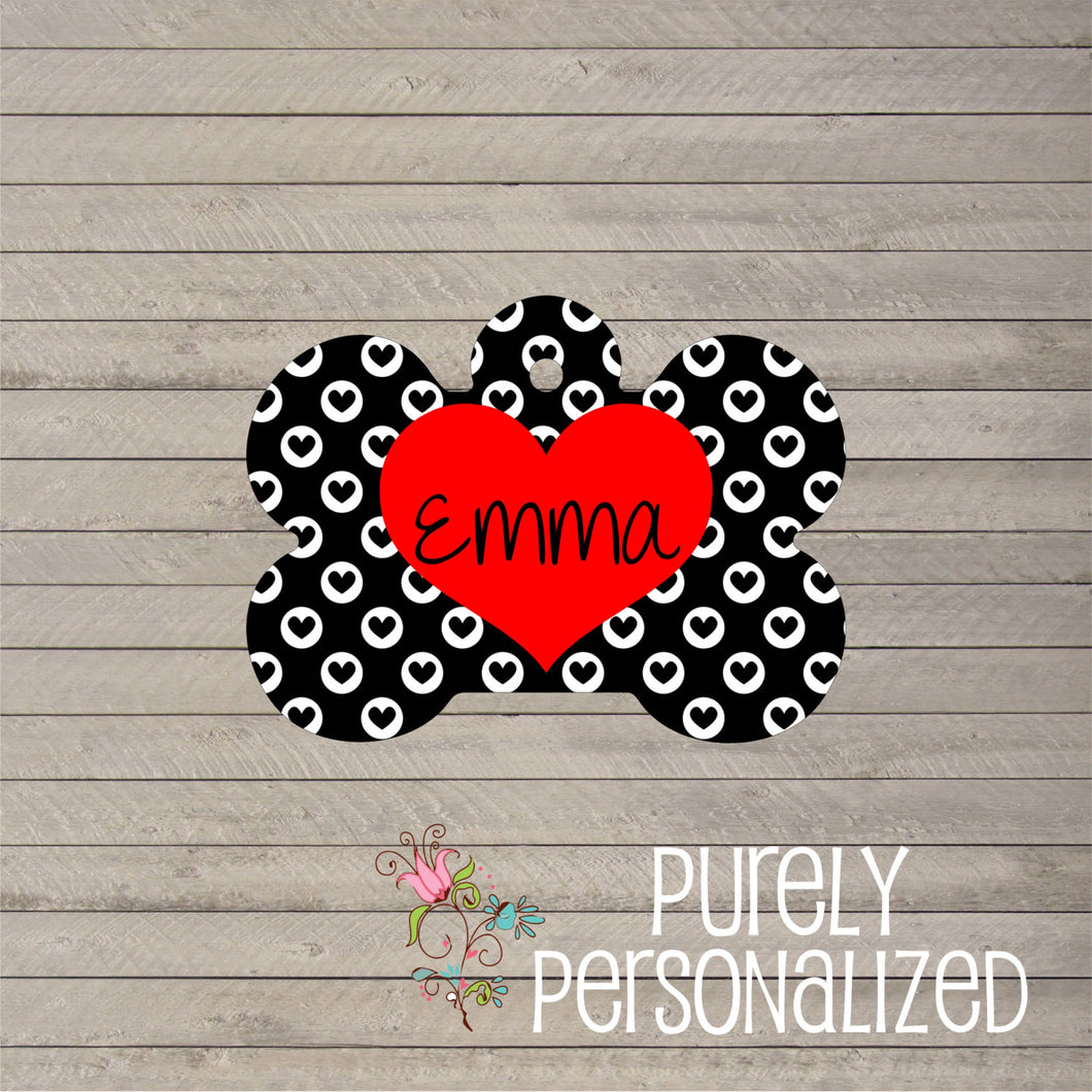 Hearts Bone Shaped Pet Tag
